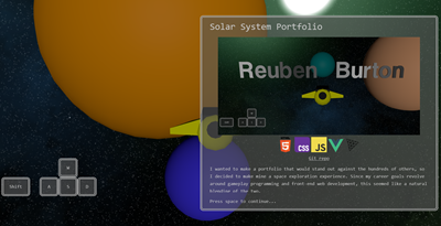 Solar System Portfolio UI Image